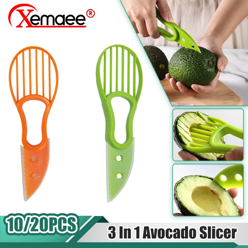 

3 in 1 Avocado Slicer Shea Corer Separator Butter Fruit Peeler Cutter Plastic Knife Kitchen Vegetable Tools Kitchen Gadgets