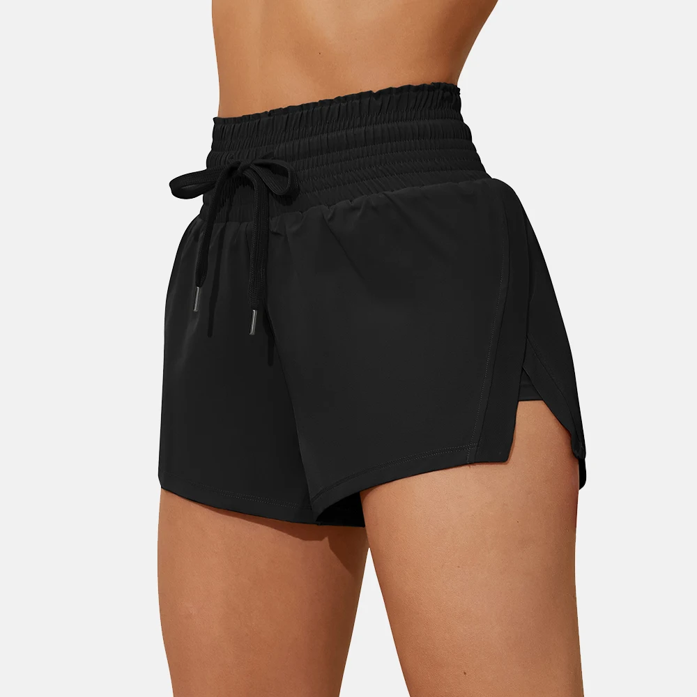 Women Swimming Trunks High Waistband High Elastic Quick Dry Built In Linner Mesh Hem Cut Inner Pocket Bikini Bottom