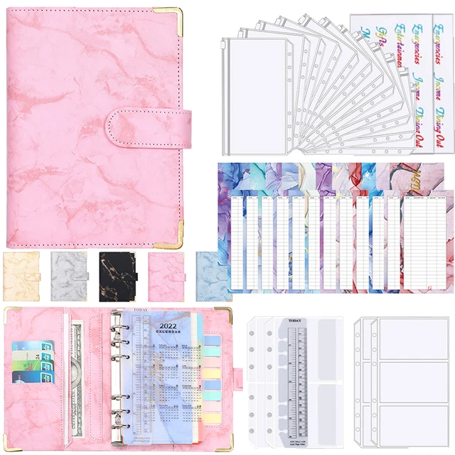 Cuaderno Organizador De Ahorro De Dinero A6, Carpeta De Presupuesto De  Cuero Pu, Carpeta De Presupuesto, Organizador De Sobre De Efectivo,  Cuaderno De Planificador Financiera. - Cuadernos - AliExpress