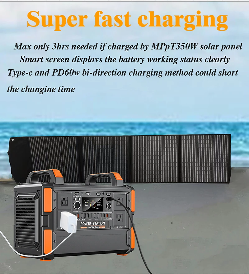 LiFePO4 Portable Power Station 1200W 1008WH Mobile Power Supply Solar Generators