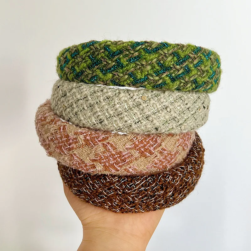 

Classic Style Sponge Thickening Headband Fashionable All-Match Autumn and Winter Woolen Hairband Decoration