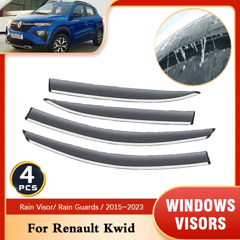 Deflectores para Renault Kwid BW 2022 2021 2015 2023 accesorios automóviles para ventana coche protectores de cejas para lluvia parabrisas de humo de viento| | - AliExpress