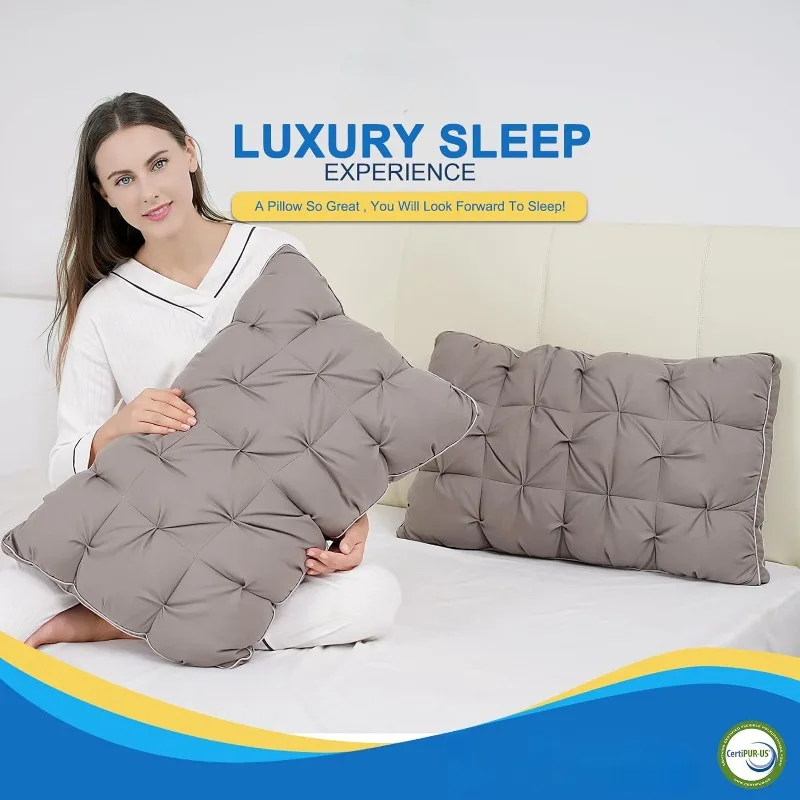 Bed Pillows Super Support Soft Pillow, Hotel Quality Sleeping Pillows Side Back Stomach Sleepers with Washable Removable Cover