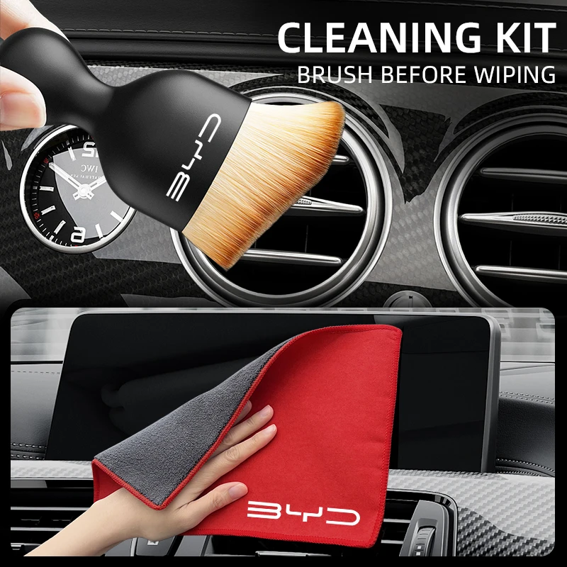 자동차 연간 검사 스티커 세차 타월 청소용 걸레 BYD Seal Atto 3 Yuan Song Plus Dolphin Sealion Qin I3 S7 용