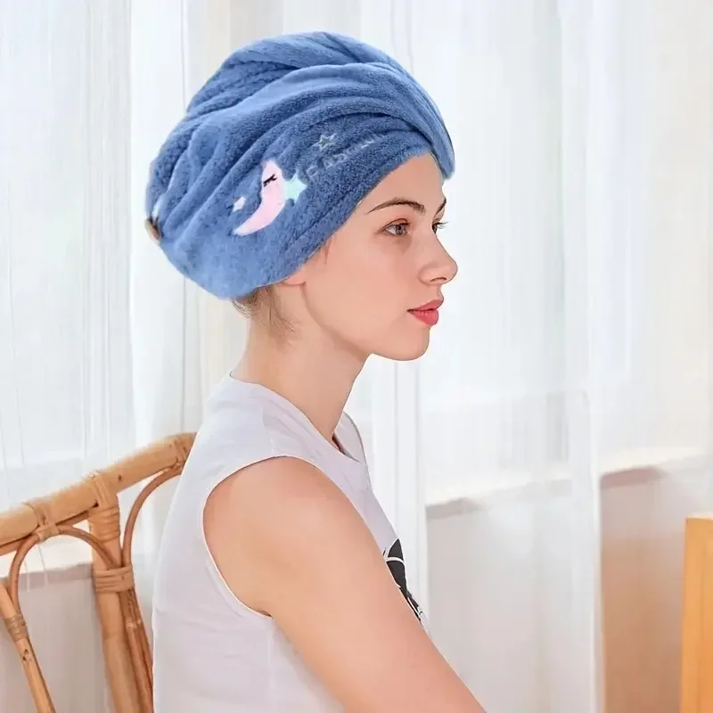 1pc Quickly Dry Hair Hat Super Absorbent Soft Bathroom Women Head Towels Girls Cute Hair Towel Hair Dry Wrap Bonnets 4