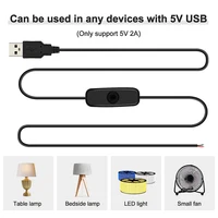New 5V Switch Power Supply Wire 1.5M USB Male to 2 Core Connection Cable 501 Button ON OFF 2A For LED Strip Lamp Bulb Light DIY - Image 6