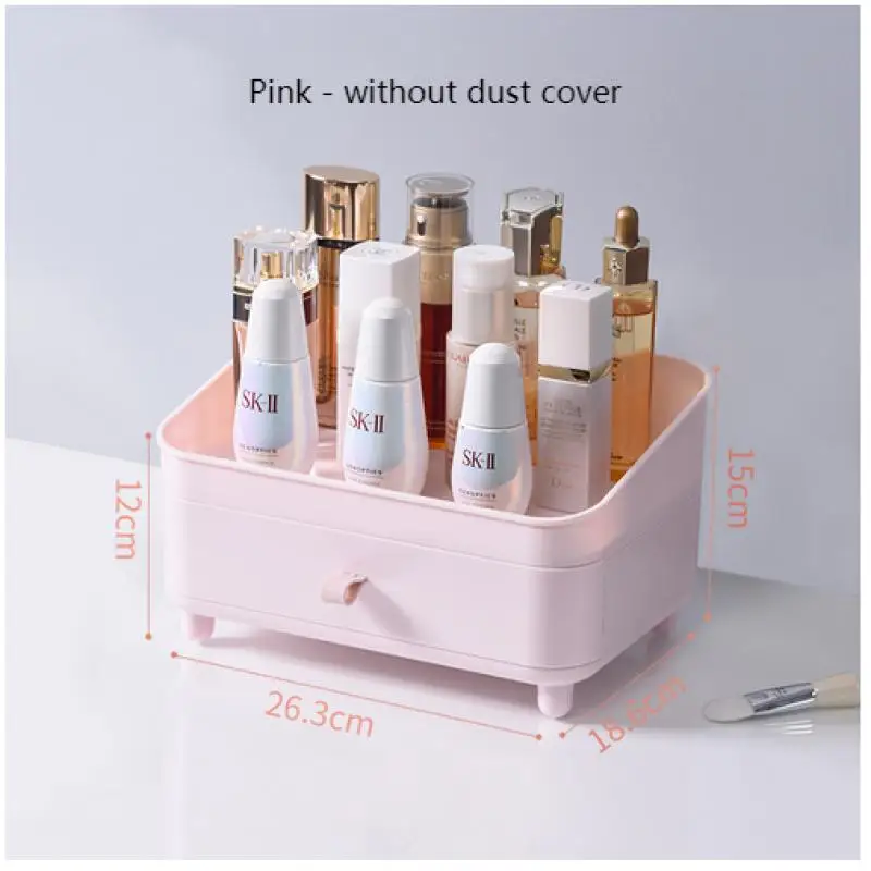 Haturi Makeup Organizer, Waterproof&Dustproof Cosmetic Organizer Box with Lid Fully Open Makeup Display Boxes, Skincare Organizers Makeup Caddy