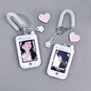 1 Pcs Acrylic Photocard Holder Key Chain INS Ins Idol Photo Card Holder Decorative Student ID Badge Holder Girls Card Sleeves 2