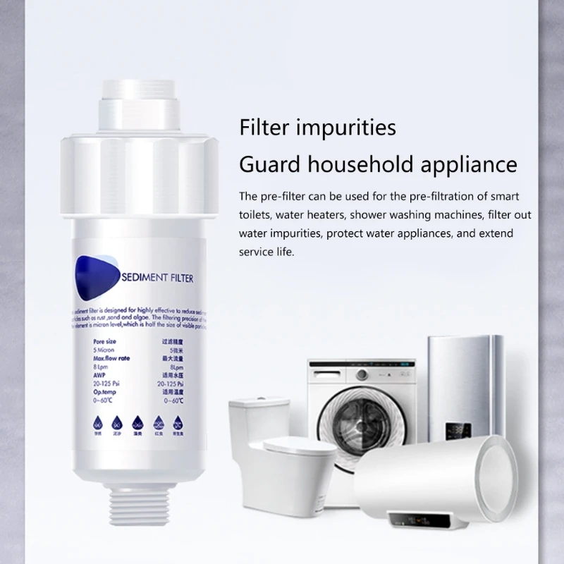 Water Purifier Inline Carbon Filter Long Lasting Water Filter Cartridge Improve Quality Easy Installation Durable