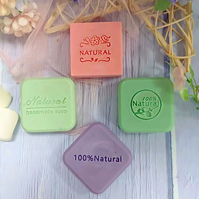 English Flora Natural Plant Pattern Transparent Acrylic Handmade Soap Stamp