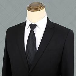 1PC Fashion Men's Tie Necktie Jacquard Diagonal Stripe Lazy Zipper Daily Wear Classic Solid New