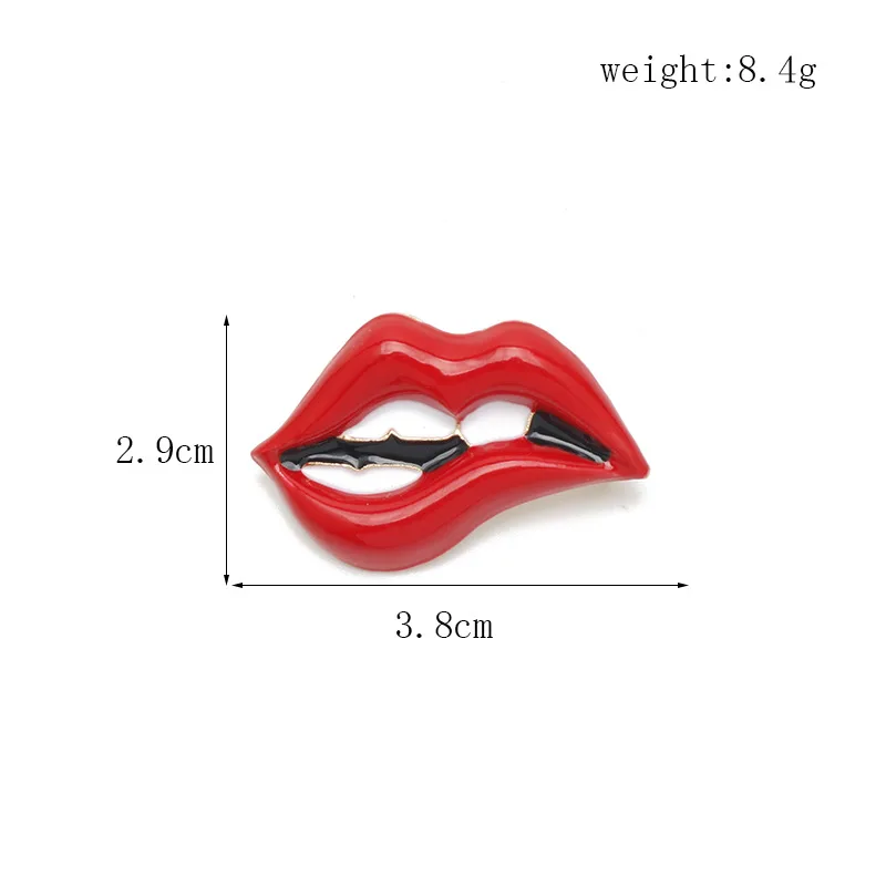 Sexy red lip oil drop brooch personalized versatile enamel clip scarf buckle women accessories fashionable accessories gifts