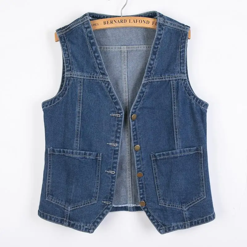 

Women's Casual Denim Vest Outdoor Double Pockets Waistcoat
