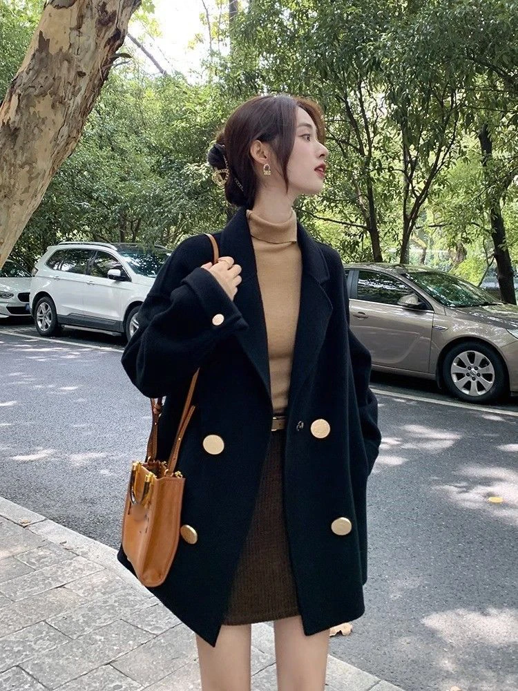 

Women`s Cardigans Casual Loose Overcoat Oversized Classic Woolen Coats Retro clothes Outerwear Streetwear Jackets Blazer Tops