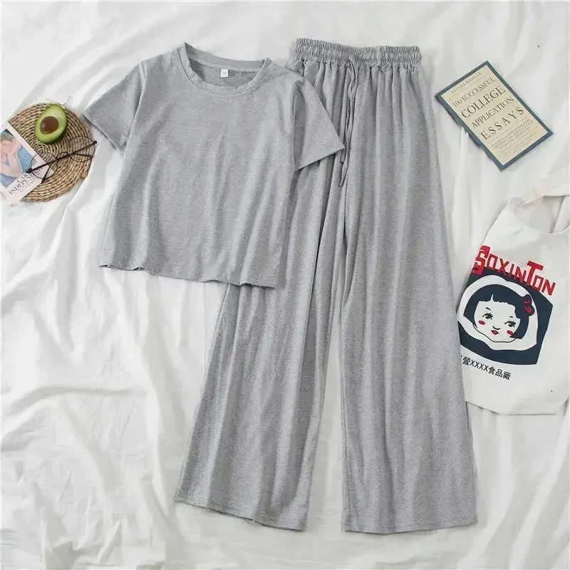 

Clothes Nightsuit Fanceey Plain Nightie Moon 2 Sleepwear Casual Home Women Sailor Sets Suit Pieces Pajama Cotton Loose Women's