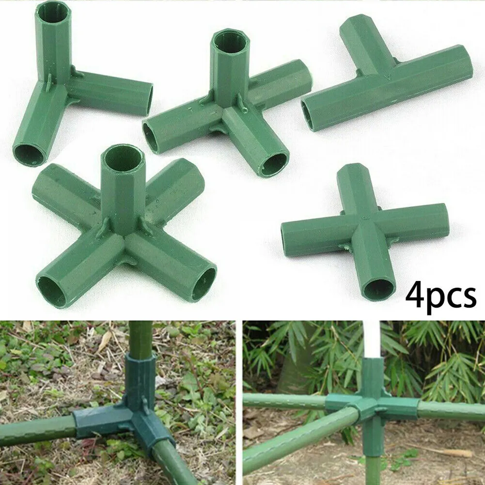 

4Pcs PVC Fitting Stable Support Heavy Duty Greenhouse Frame Building Connector Right Angle 3 4 5-way Connector Garden Tool