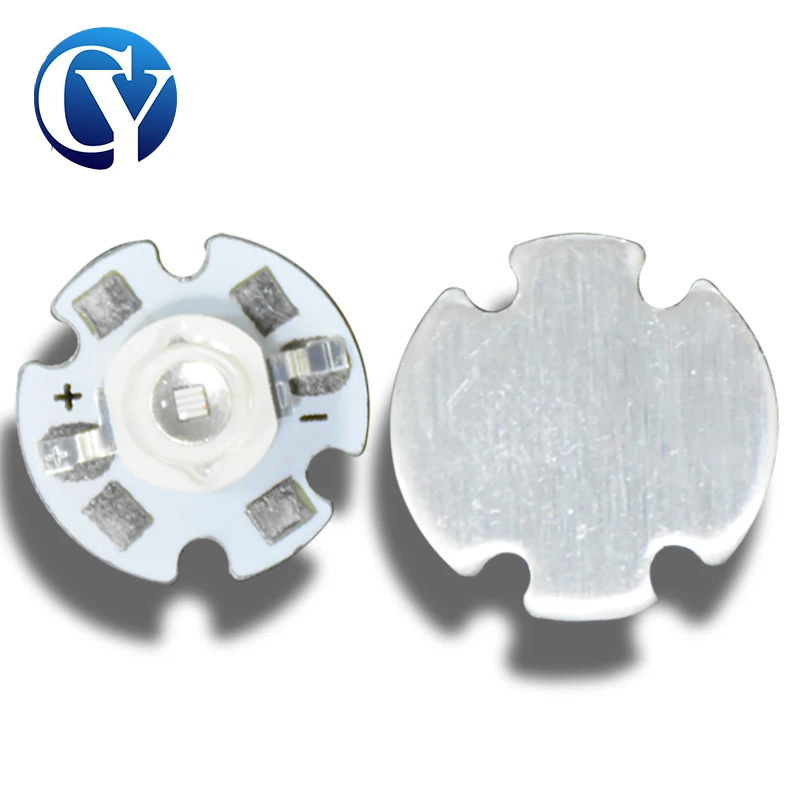 5PCS 16mm Aluminum High Power 365nm 3W UV Purple LED 385nm Ultraviolet Bulbs Lamp Chips 395nm 405nm Gel Curing Light uv curing lamp