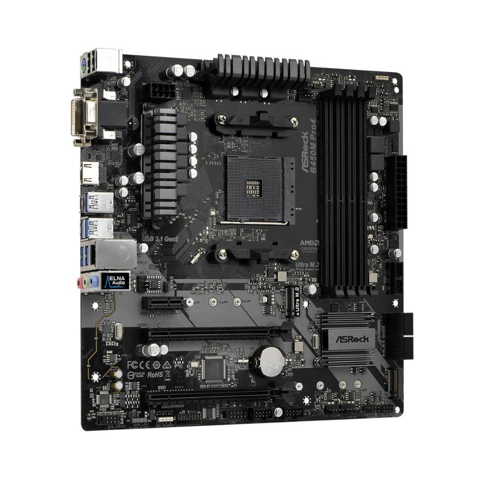 ASRock B450M PRO4 Motherboard Support Ryzen 5 5600 5600G R7