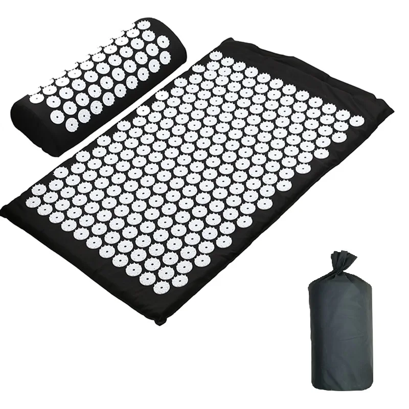 Yoga Massage Mat Acupressure Mat Back Neck Needle Acupuncture Pad Pillow Set Kuznetsov Applicator Spike Massager Cushion