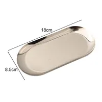Metal Tray Stainless Steel Plate Oval Cake Fruit Dessert Tray Western-Steak Dish Rectangular Snack Plate Jewelry Storage Tray 1