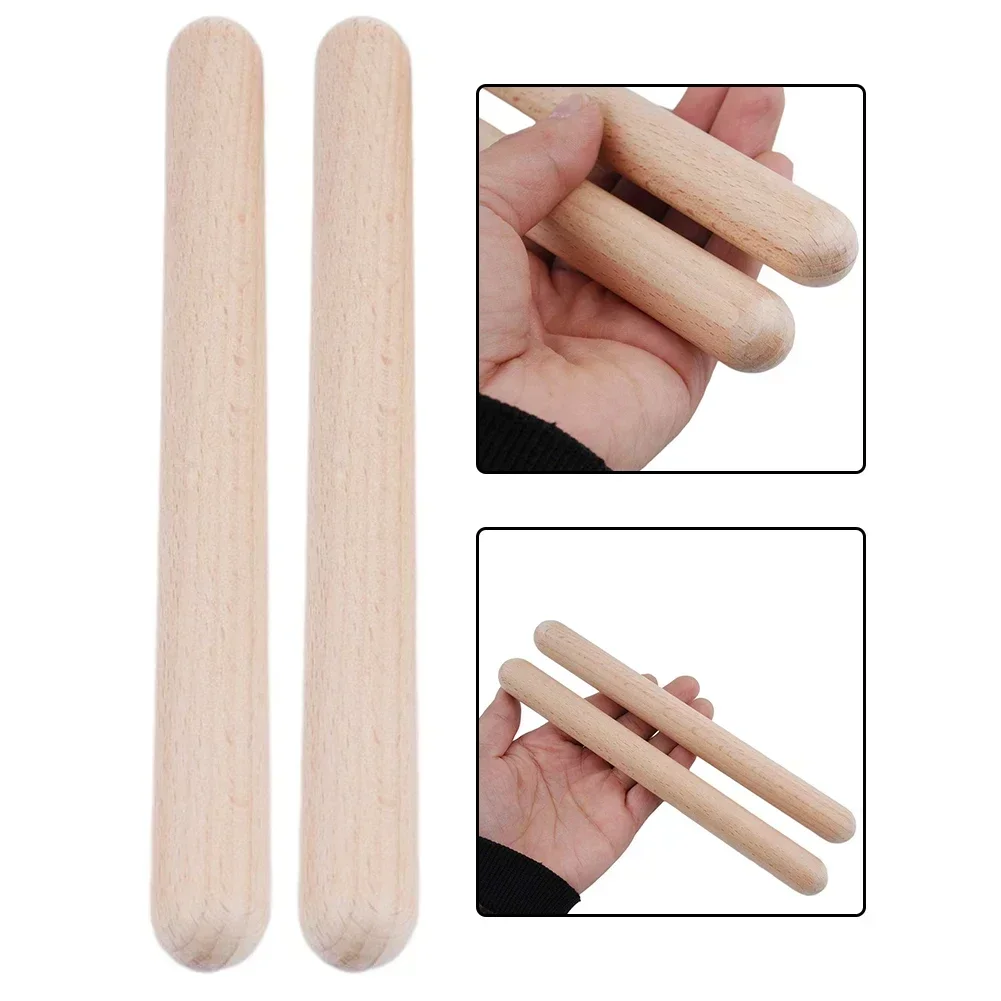 20cm Hard Wood Drum Sticks Percussion Rhythm Percussion Learning Education Toddler Music Instrument