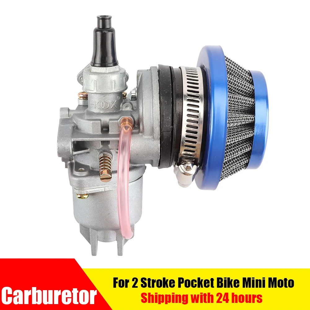 2 Tempi Pocket Bike 47Cc 49Cc Carburatore + Acciaio 44Mm Filtro Aria Per Mini Moto Dirt Pocket Bike Atv Quad Go Kart Minimoto