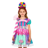 Déguisement pour enfants, robe bonbon arc-en-ciel avec bandeau, Costume de Cosplay sucette, robe pour enfants, cadeau de fête d'anniversaire et de carnaval, 2026 5