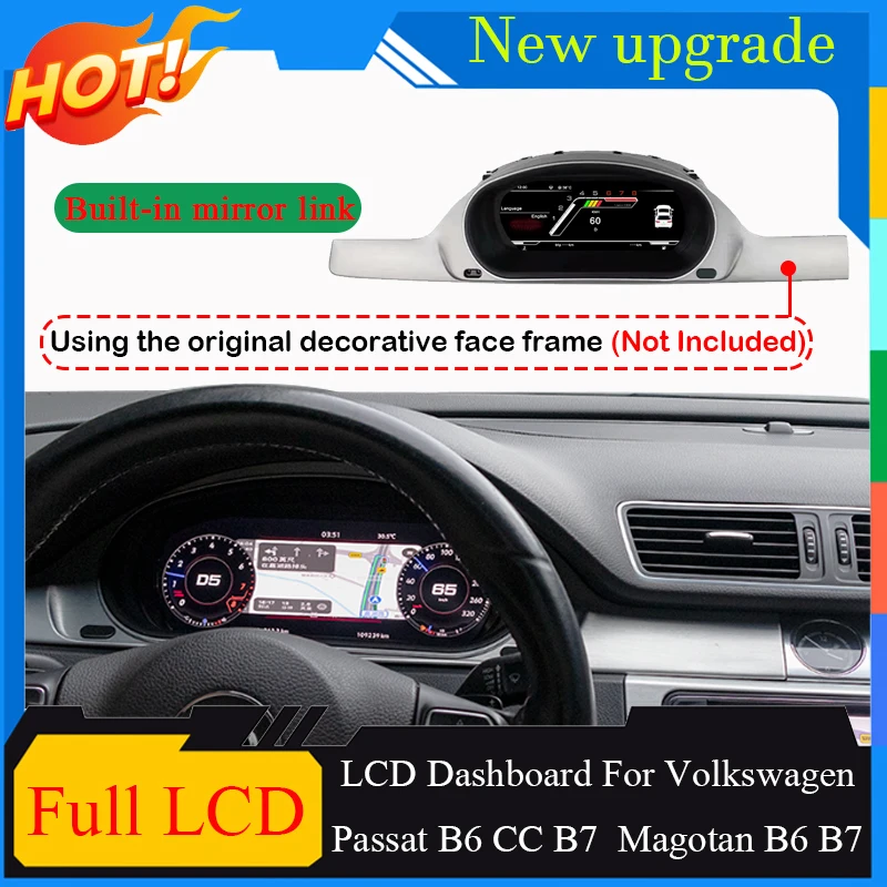 Pannello Strumenti A Schermo Lcd Completo Quadro Digitale Tachimetro A Grappolo Virtuale Cruscotto Cockpit Virtuale Per Vw Passat B7 Cc B6