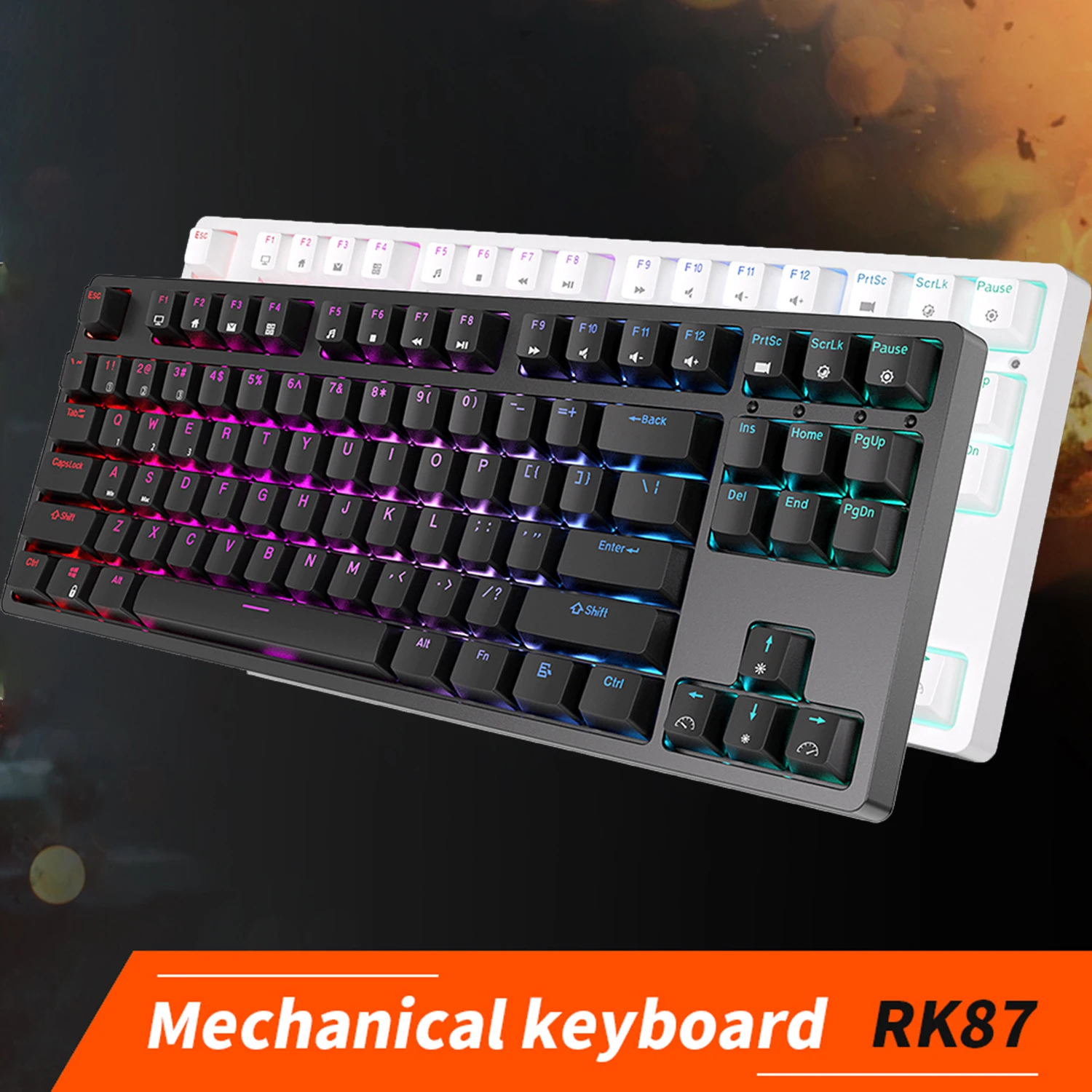 Rk87 Royal Kludge New Version Wireless Bluetooth Gaming Mechanical Keyboard  Hot Swappable 2.4g Computer Accessories Teclado Keyboards AliExpress