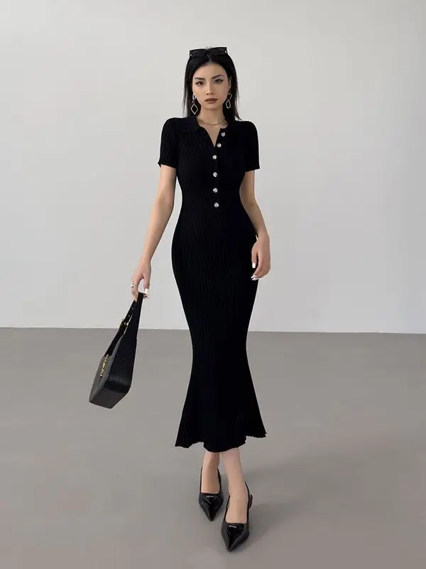 kaileigh amandine knit dress Kilte Shop Women's Cherry Color Cherry Dress, Size S main image 1