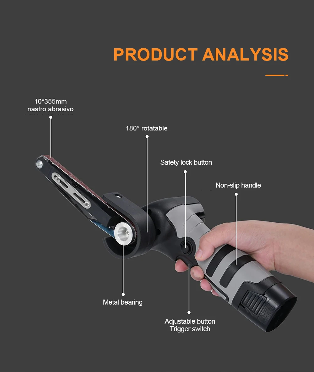 Cordless Belt Sander Mini Polishing Cutting Machine Electric Angle Grinder for M