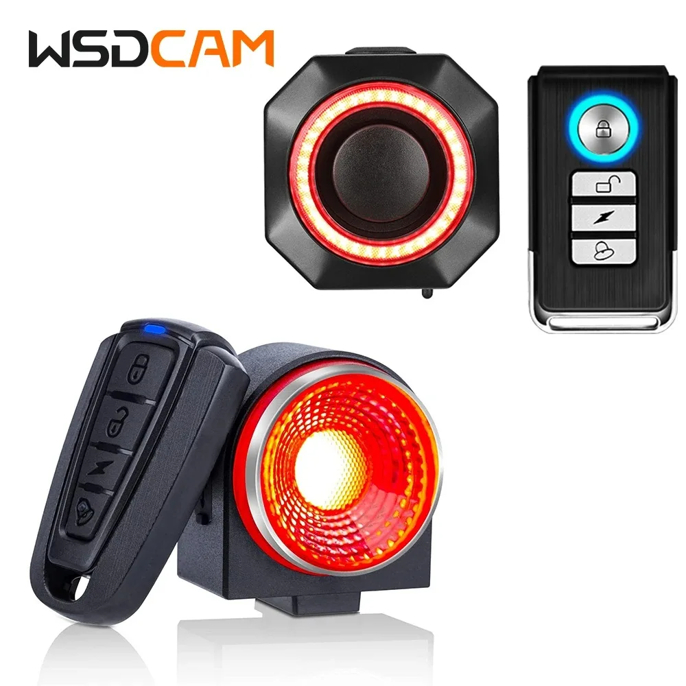 Wsdcam Bicycle Tail Lights 115dB Bike Alarm USB Rechargeable Brake Sensing IP65 Waterproof