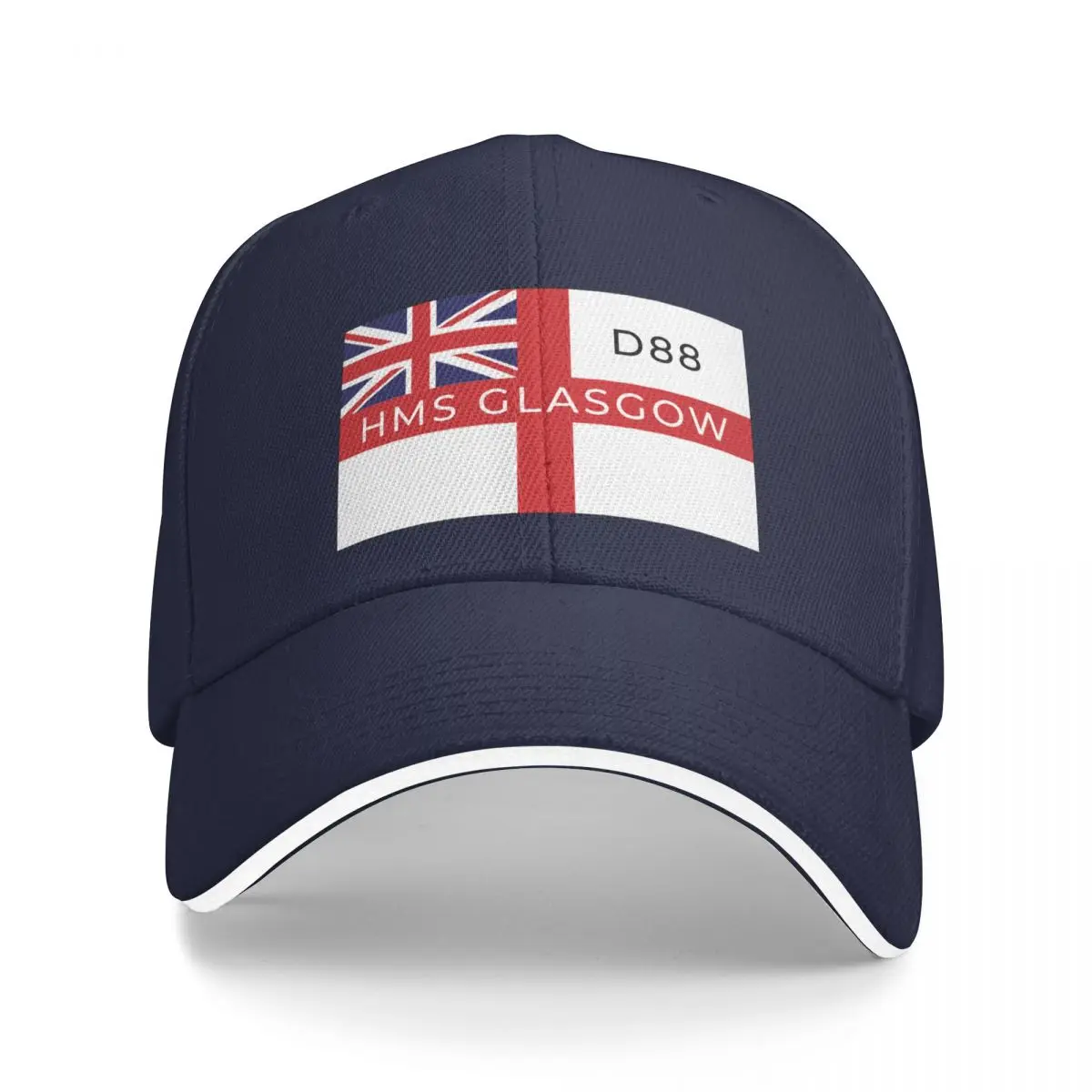 

HMS Glasgow On British White Ensign - D88 - British Navy Type 42 Destroyer Cap Baseball Cap Rugby women winter hat Men's