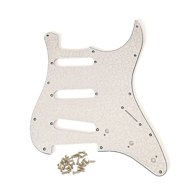 11 Holes 3 Ply Guitar Bass Pickguard Scratch Plate SSS Scratch Plate for Standard Strat Modern Style Guitar Replacements