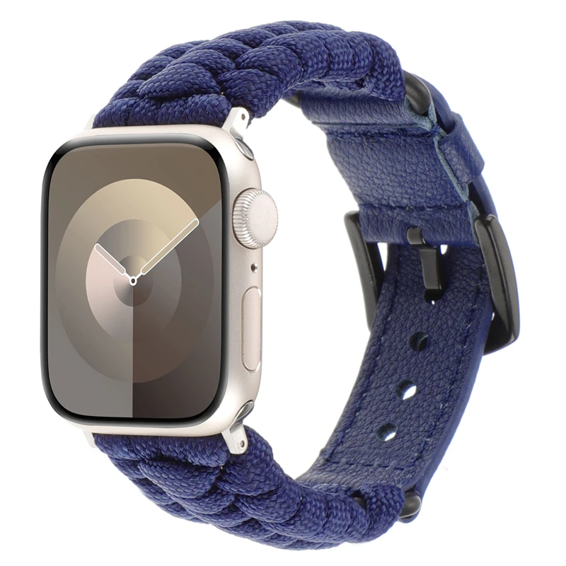 Ремешок с нейлоновой оплеткой для apple watch band ultra 2 49 мм, кожаный стробочный браслет для моделей 9, 8, 7, 6, 5, 4, 40 мм, 45 мм, 41 мм, 44 мм 42 (art.: 3920c41736dcf) - 3920c41736dcf