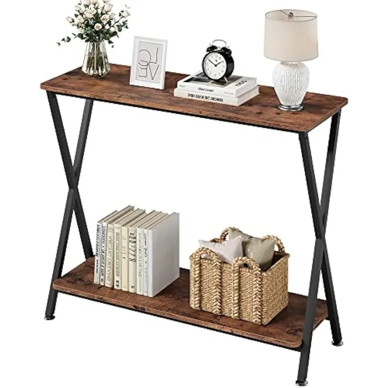 console-table-sofa-tables-narrow-entryway-table-with-storage-shelf-and-metal-frame-335”-behind-couch-table-brown