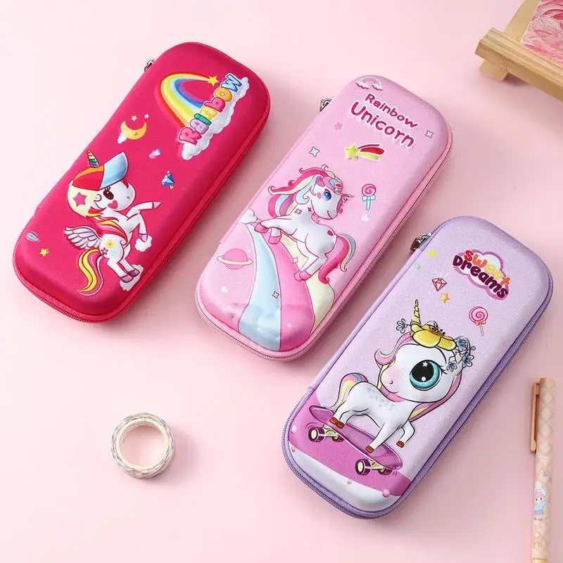 

Cute Pencil Bag Cute Cartoon Little Girl Pencil Boxes Large Capacity Stationery Bag Marker Cases Multifunctional Soft Pen Box