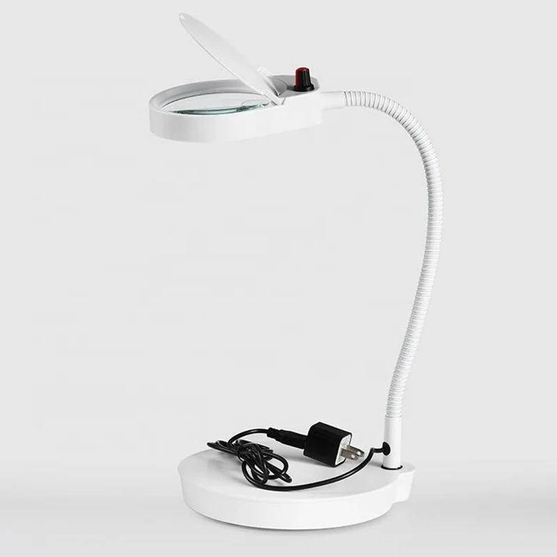 Portable Table Lamp Magnifier Glass 3x10x 5x 8x15x Flexible Swing Arm