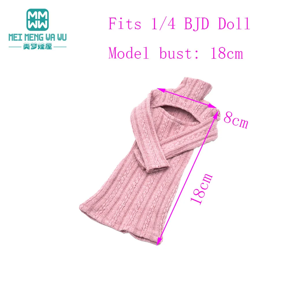 BJD Puppenkleidung für 1/4 1/3 MSD SD DD Spielzeug Gelenkpuppen Mode Twist Rollkragenpullover Kleid Mädchen Geschenk – Detail 2