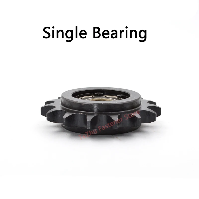 1pc 13T-19T 08B Sprocket with Bearing 13 15 17 19 Teeth Idler Sprocket Drive Chain Gear Bore 10 12 15 17 20mm 45# Steel Blacken