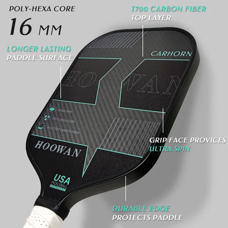 KASACA Pickleball Paddle 3K + T700 Carbon Fiber Construction With