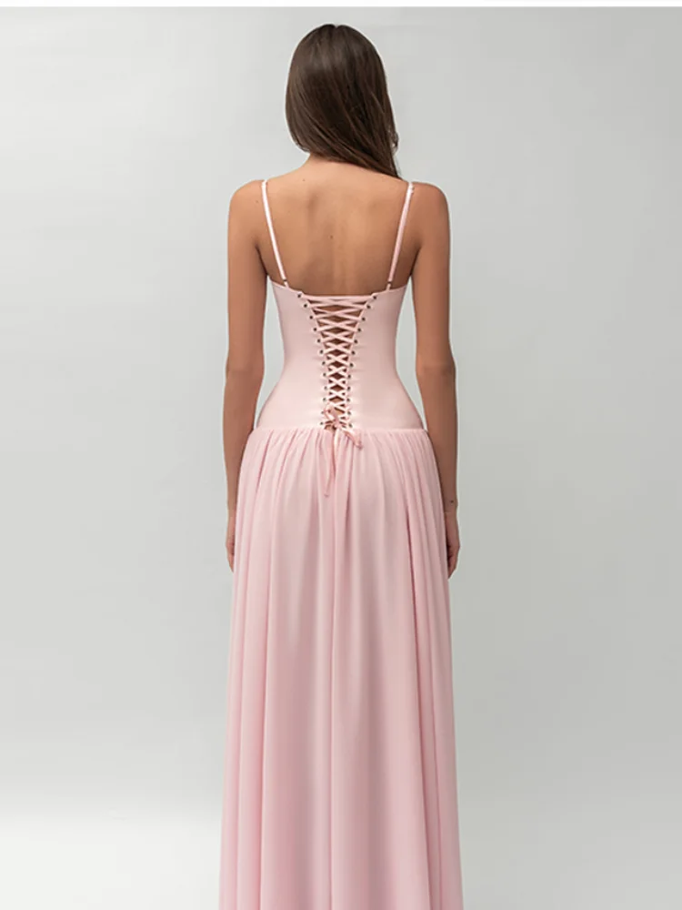 Sultry Elegant Maxi Dress Sexy Party Chiffon Slim Fit Formal Evening Gown Women… - Image 3