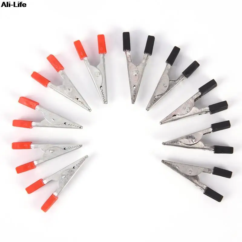 Electrical Tool Alligator Clips Battery Clip Crocodile Car Caravan Van Battery Test Lead Clips 10pcs 45mm