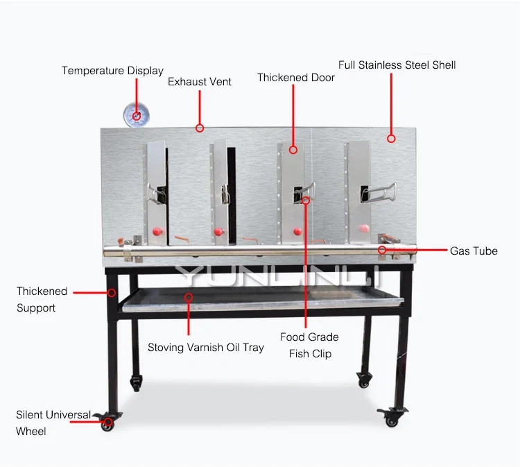 Commercial Gas Roast Fish Furnace Oil-fume Free Grilled Fish Oven Energy-saving Baked Fish Device 6
