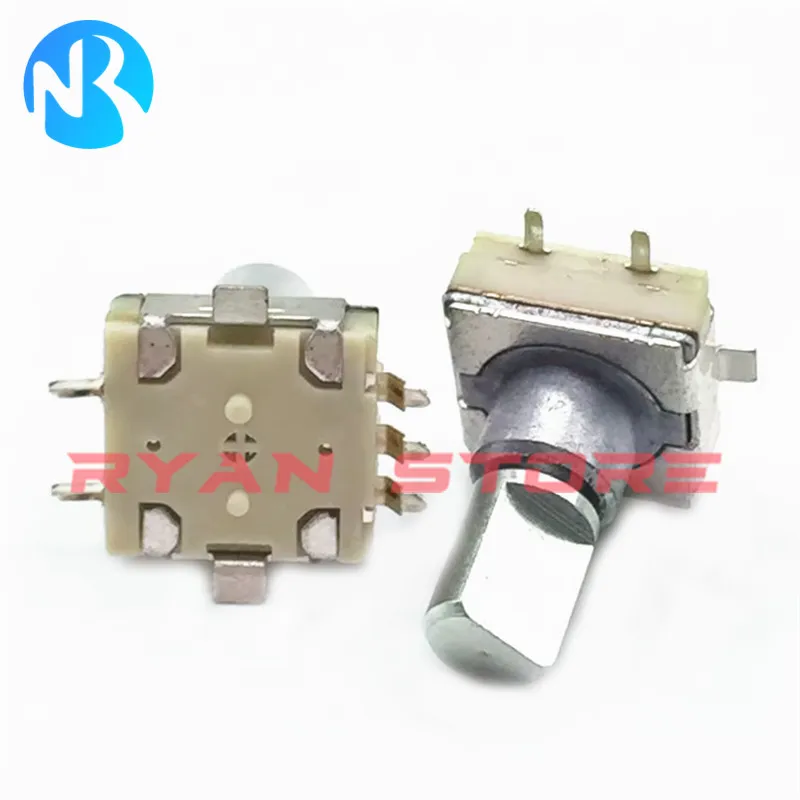 10 Pezzi Encoder Rotativo EC11 Con Interruttore | 15mm, 5V DC | Potenziometro Digitale Per Audio E Arduino | Blu E Argento