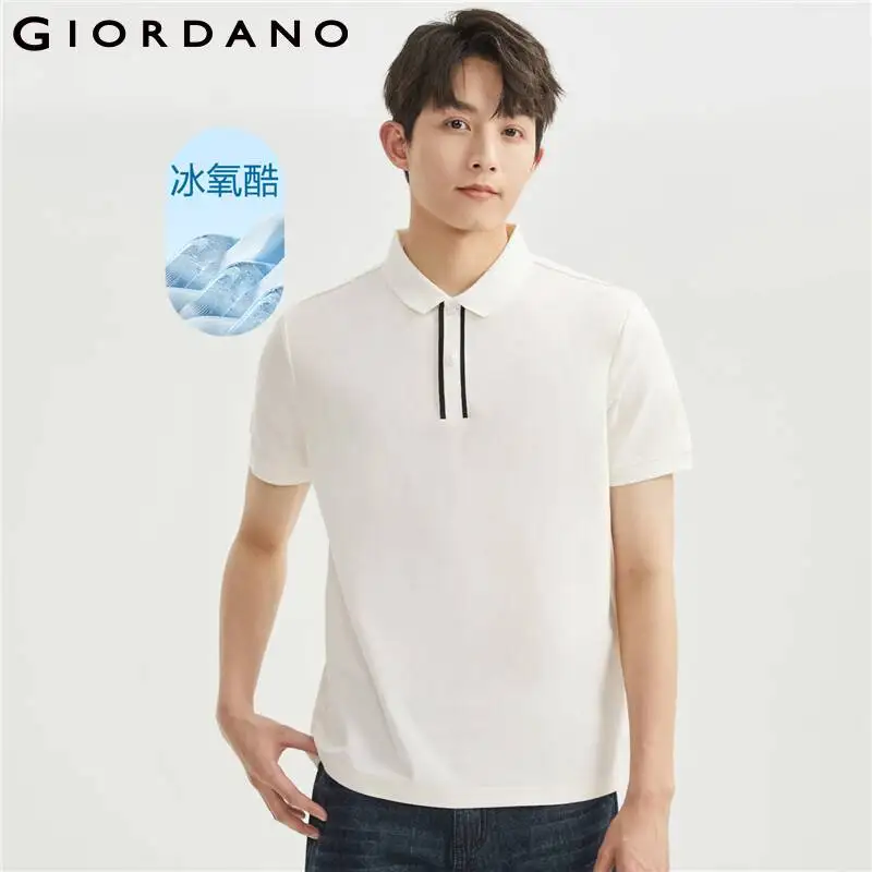 

GIORDANO Men Polo Shirts High-Tech Cooling Contrast Color Placket Polo Shirts Short Sleeve Fashion Casual Polo Shirts 13013307