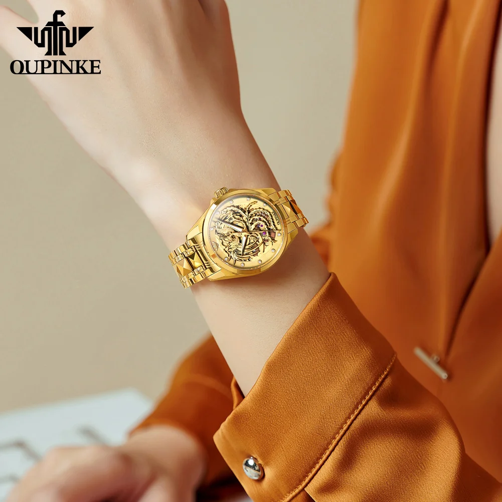 OUPINKE 3276 Women's Watches Import Mechanical Movement Automatic Watches For Women Luxury Hollowed 5Bar Waterproof Wristwatches