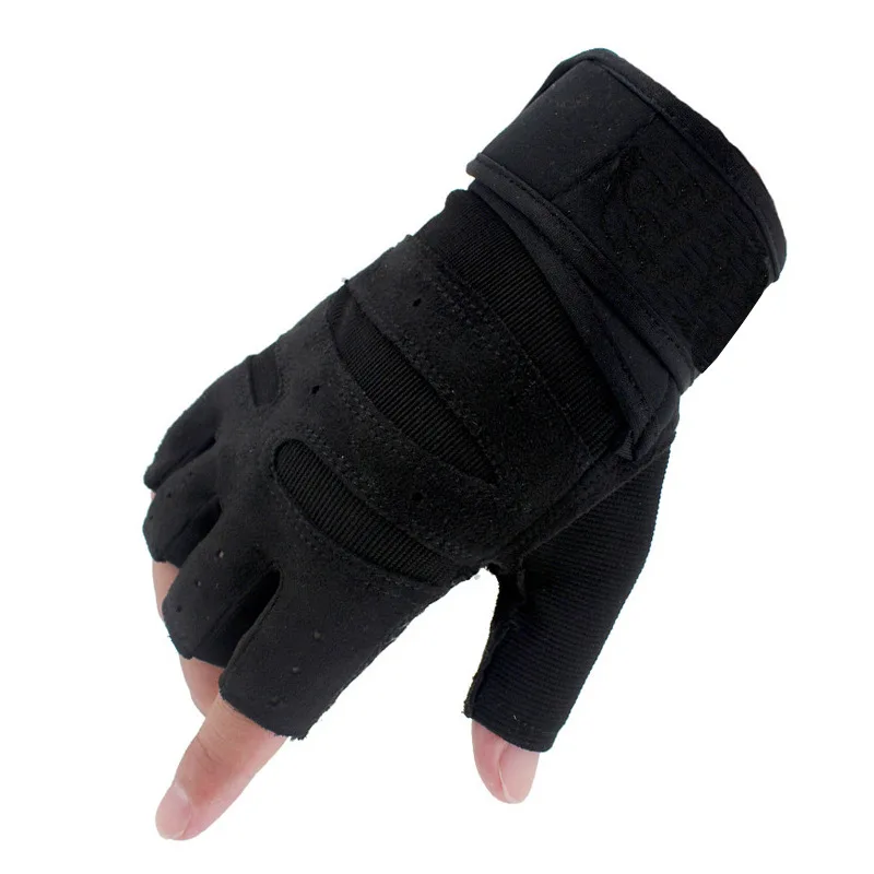 Cycling Gym Gloves Pink Wrist Support Non-Slip Elasticity Workout Gloves Sports Fingerless Woman Fitness Horizontal Bar