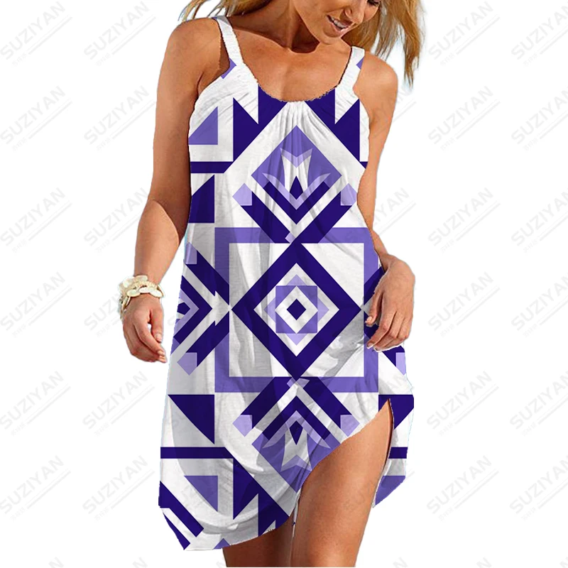

2023 Hot-selling Dress Women Loose Casual Large Size Dress Soft Comfortable Spaghetti Strap Dress Summer Fashion 3D Print Dress