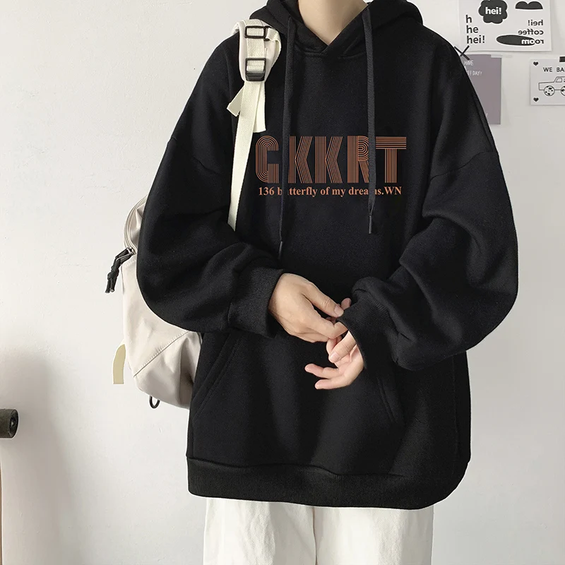 

Street Style Men Hoodies Letter Graphic Hip Hop Baggy Clothing Y2k Gothic Harajuku Streetwear Fall New Male Blouses Pullovers
